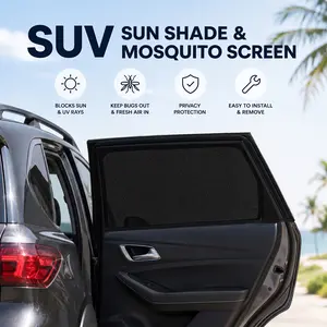 4PCS Car Window Sun Shade for Baby, Breathable Mesh UV Protection Privacy Screen, Universal Fit Side Visor for Auto SUV