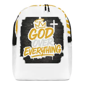God Over Everything Backpack for Youth Lightweight Faith-Based Design with Bold Crown and Cross Motif