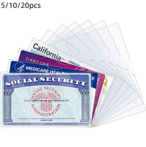 Transparent Card Holder, 5/10/20 PCS, Soft Clear ID Card Protector, Credit Card & Badge Sleeve, Stationery for Home and Office Use
