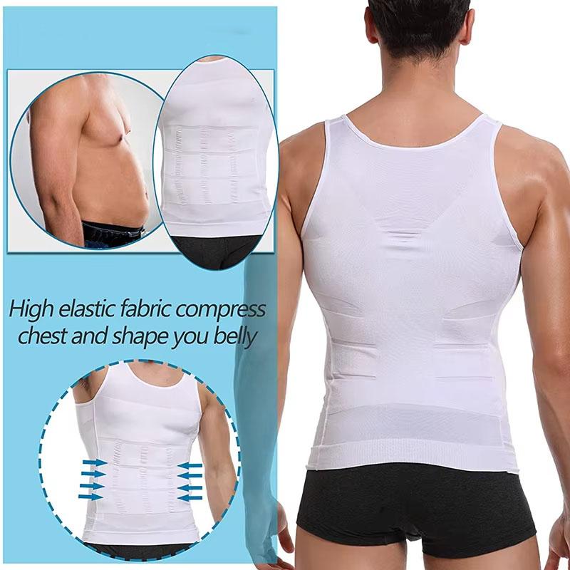 high quality Men's Body Shaper Shirt Tummy Vest Thermal Compression Base Layer  Muscle Tank Top Shapewear sauna vest