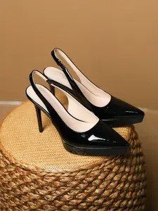 Women's Elegant Solid Color Stiletto Heels, Fashionable Temperament Pointed Toe High Heels for Party, Daily Wear, Slingback Pumps