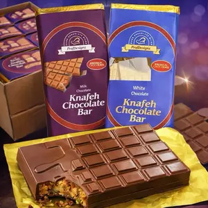 ProfDesignz Viral  Knafeh Chocolate Bar - Delicious Snack with Nata real dubai Pistachio