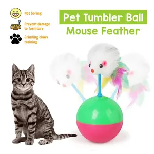 Interactive Cat Toy with Sound Feature, Plush Rolling Mouse, Engaging Cat Wand, Perfect for Hunting, Exercise, Playtime, and Boredom Relief for Kittens