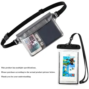 Waterproof Waist Bag, 2 Counts Clear Waterproof Phone Bag with Belt, Floating Waterproof Bag for Travel Beach Swimming Kayaking Pool