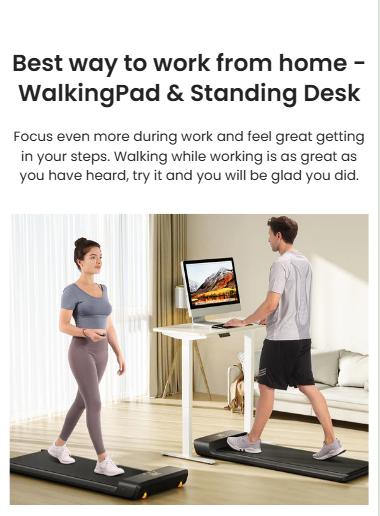 WalkingPad  A1 Pro foldable Heavy-Duty Under Desk Treadmill with Full Body-Fold Technology, 300 lb user weight   —Folds in Half, Built to Last