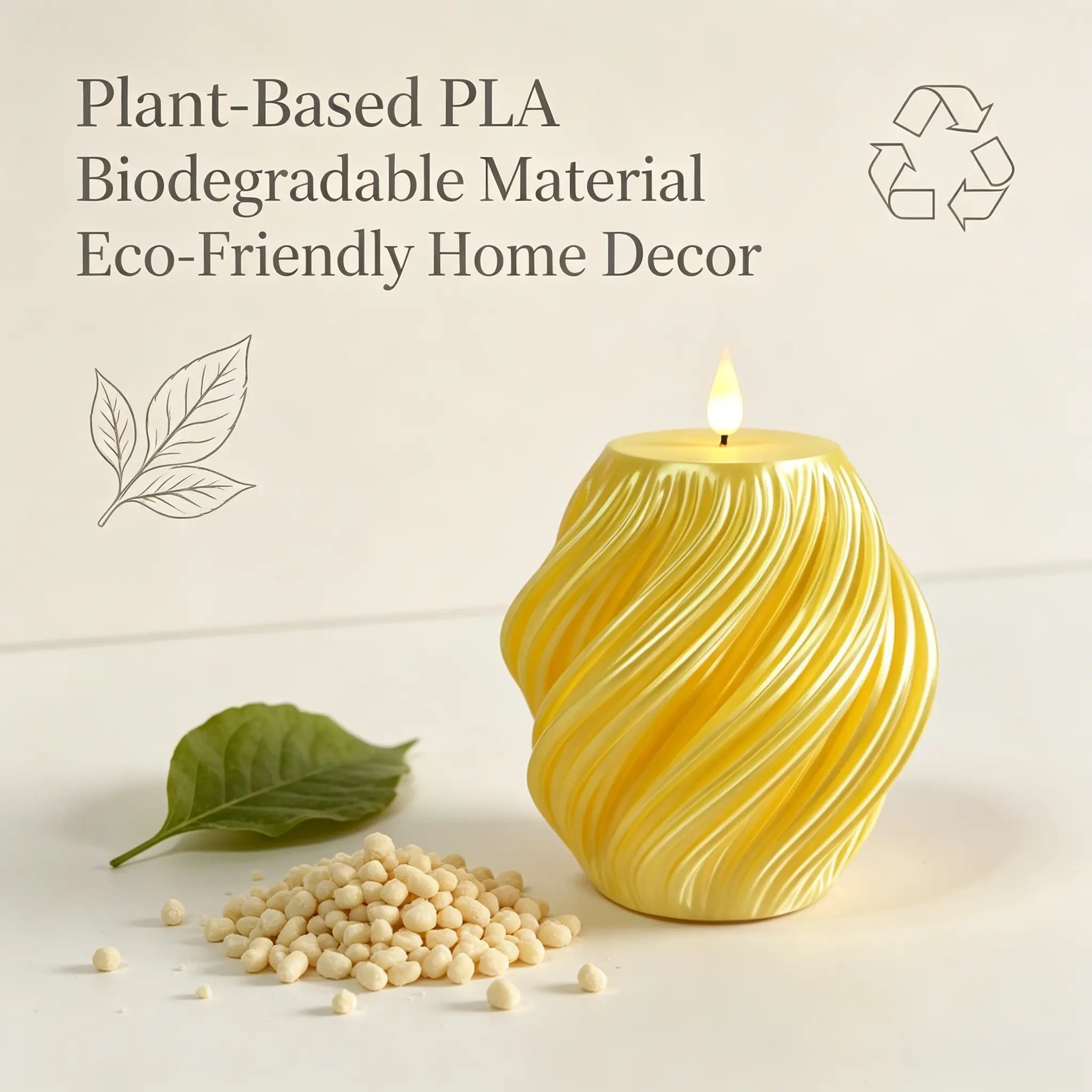 Flameless Decorative LED Multi-Color Spiral Candle - PLA Eco-Friendly Biodegradable, Remote-Controlled with 2/4/6/8-Hour Timer, Wax-Free Safe, Ideal for Home/Outdoor Atmosphere, Perfect Gift for Her, Decorative Candles