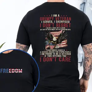 Grumpy Veteran T-Shirt/Sweatshirt/Hoodie, Patriotic Eagle Flag Shirt, Veteran Pride Graphic Tee, Classic Apparel for Men and Women