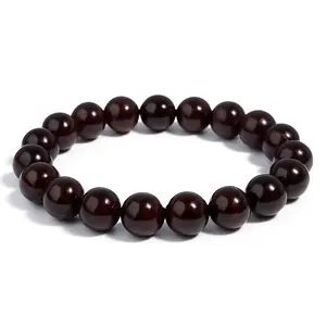 Natural Garnet Beaded Bracelet – Red Crystal Stretch Bracelet for Women & Men – January Birthstone Jewelry for Energy, Passion, and Vitality – Handmade Healing Gemstone Wrist Mala
