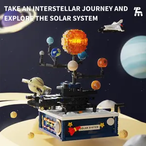 775pcs Rotating Solar System Building Blocks, Creative DIY Engineering Model Stem Toy, Desktop Decoration Model, Halloween Christmas Birthday Gift Set