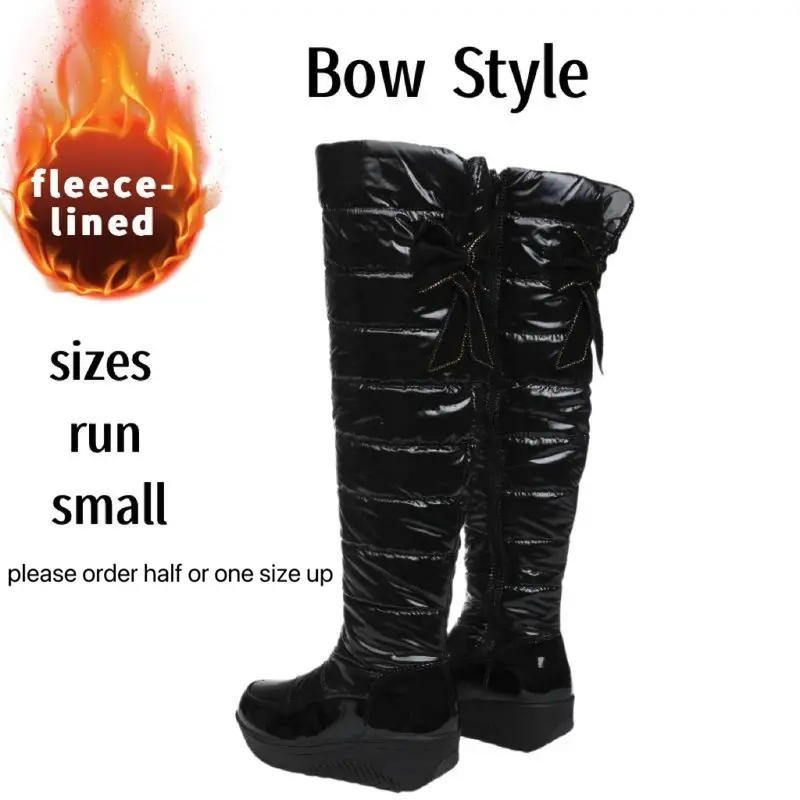 AMINUGAL Women's Chic Over-the-Knee Winter Boots - Thick-Sole, Warm Velvet-Lined, Rubber Insole, Round Toe Casual Footwear with Composite Bottom