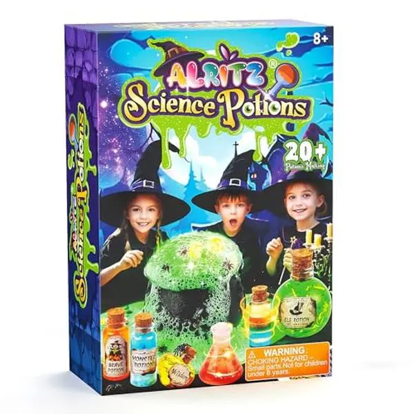 ALRITZ Children's Wizard Dress-Up Pretend Play Kit - BPA-Free Science Potions Set with 23 Magical Mix Bottles, Witch Cauldron, 20+ Potions, Boost Creativity, Support Children Development, Special Gift for Ages 8+, 23 Potions