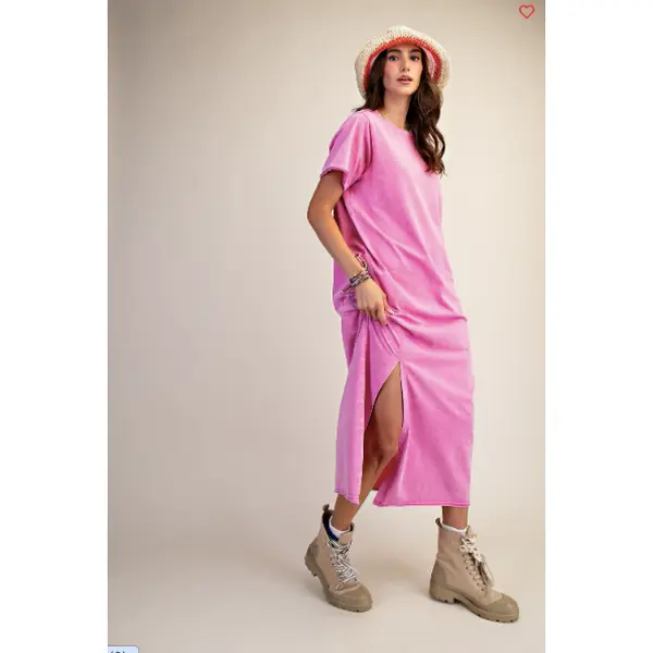 Orchid - Mineral Washed Terry Midi Dress - Plus Size