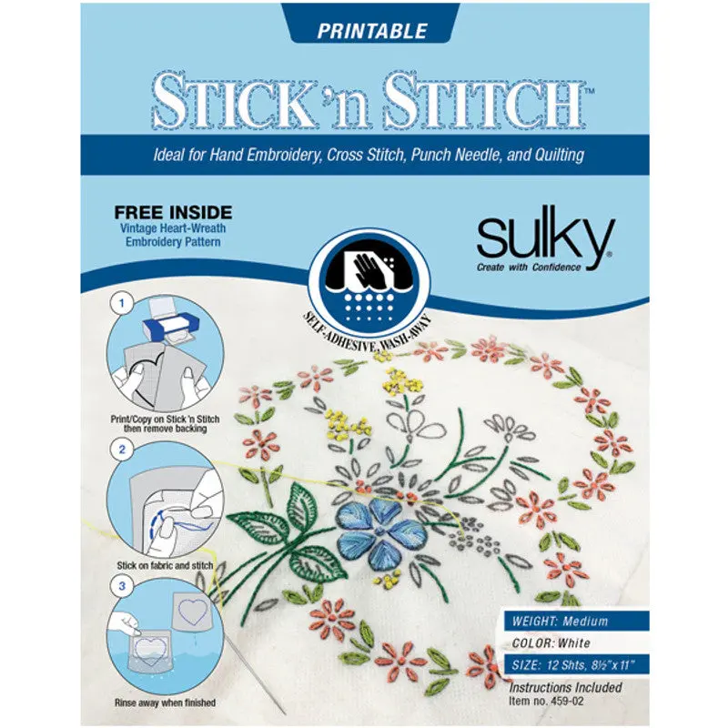 Sulky Stick Stitch & Rinse 8-1/2in x 11in, 12 pack