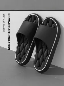 Men's Fashion Simple Slippers, Slide Slippers, Slip Resistant Slides, Outdoor Summer Slippers, Outdoor Silent Wear-Resistant Non-Slip Home Indoor Cool Sandals, Casual Trendy Slip-On Shoes