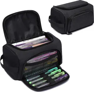 Pencil Pouch Large Capacity Pencil Case Organizer, Multifunctional Pencil Pouch with Compartments, Pencil Bag for Office School Travel Men Women