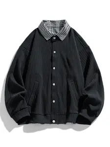 Men's Casual Two-Piece Shirt Jacket Set, Single Piece Men's Fake Two-Piece Leisure Shirt Outerwear, Stylish and Comfortable