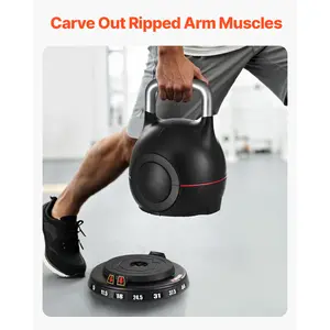 SAVEYOUR Adjustable Kettlebell 5–44lbs 7 Weight Levels Full Body Workout Home Fitness Equipment Durable Aluminum Alloy Handle ABS Body