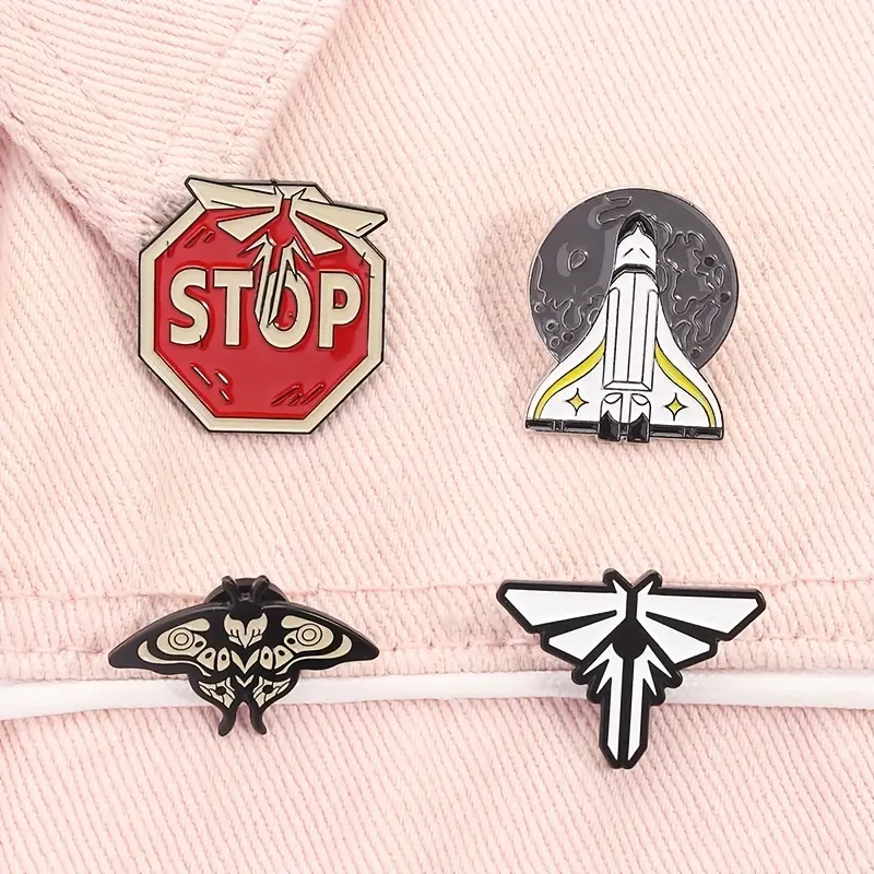 4 pieces of boys space themed cartoon brooches, fun and unique accessories, perfect for gift giving or casual wear, suitable for teens and adults