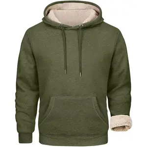 Hoodies For Men Sherpa Fleece Lined Sweatshirt Pullover Sweaters Winter Warm Hoodie With Pockets