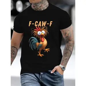 Crazy Roose Funny Crow F-CAW-F Chicken Humor Tee T-Shirt