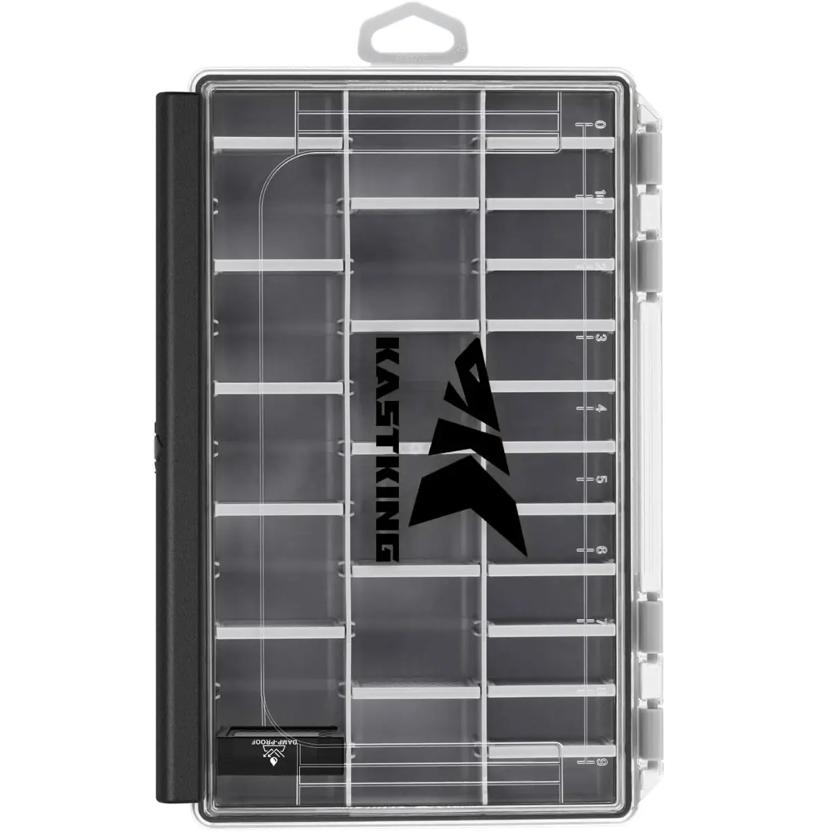 KastKing HyperSeal Waterproof Tackle Box, 3600 and 3700 Tackle Trays, Fishing Tackle Box Organizer with Removable Dividers, Lure Box and Terminal Tackle Storage,Black