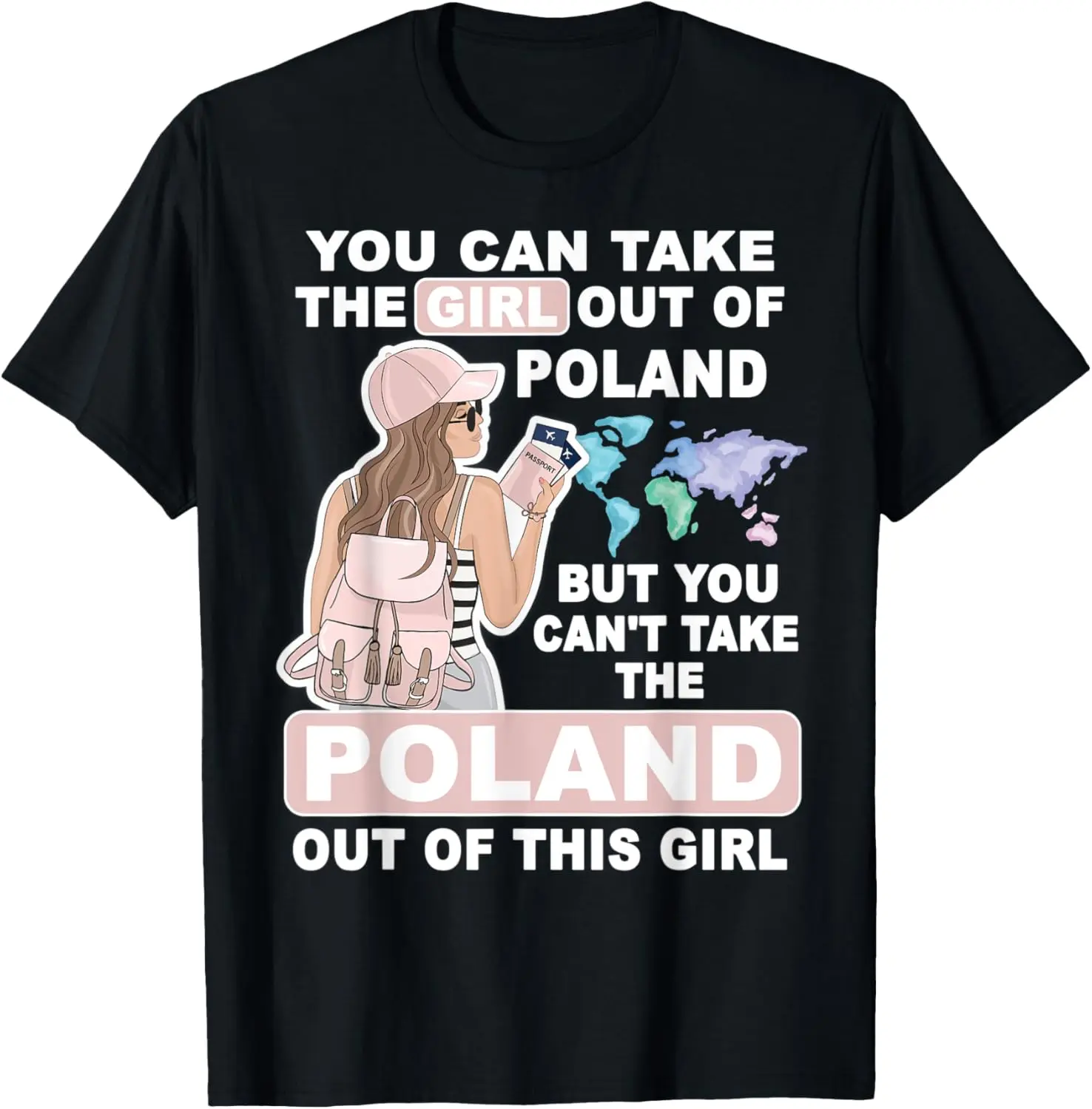 Women's Vintage 100% Cotton Short-Sleeve Round Neck Graphic T-Shirt - Proud Poland Themed Clothes for All Seasons Casual Everyday Wear
