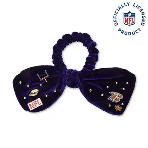 BALTIMORE RAVENS LELE SADOUGHI X NFL PURPLE BOW SCRUNCHIE