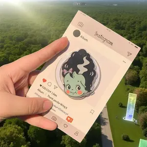 Cute Frankenstein Girl MagSafe Phone Grip — Kawaii Monster Horror Magnetic Holder, Spooky Cute Gift for iPhone 15 14 13 Gothic Aesthetic