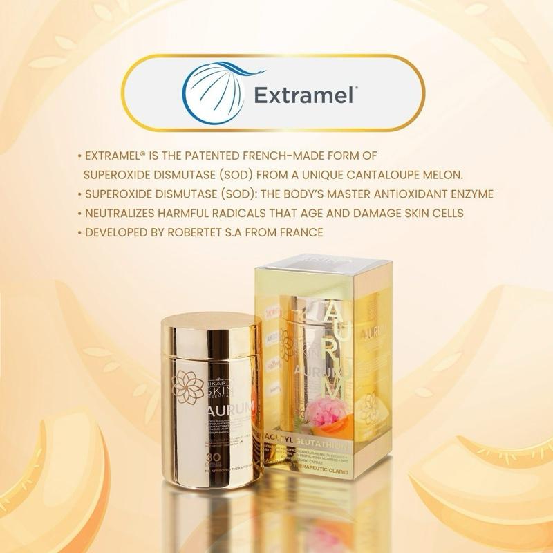 Hikari Skin Essentials AURUM Advanced s-Acetyl Glutathione Complex with White Tomato, Sakura Extract, Polypodium Leucotomos, Ceramide & Cantaloupe Melon SOD – Premium Antioxidant & Skin Support Supplement – 30 Capsules, 500mg