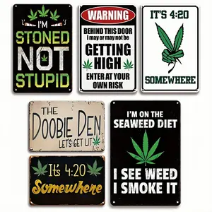ManCave 6pcs Vintage Metal Tin Signs - Retro Wall Art Decor, Poster, Plaque, Decorative Bar for Office, Dorm, Garage & Living Room Decoration Gifts