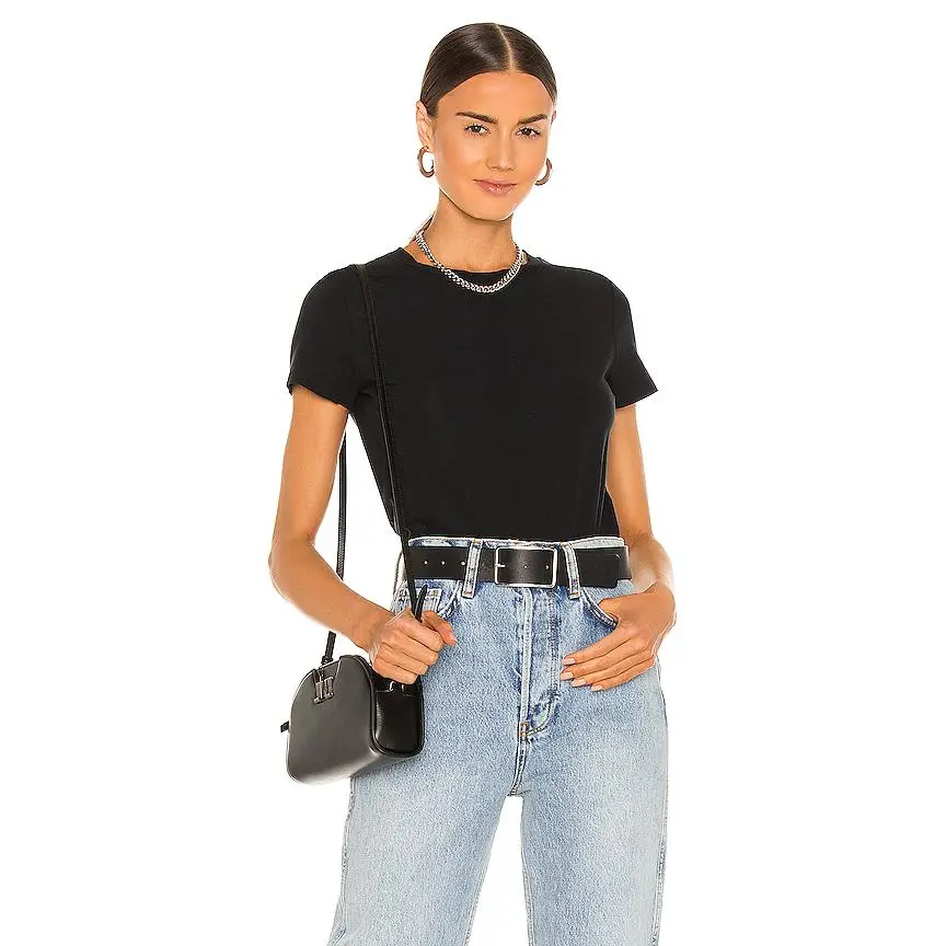 Commando Essential Cotton Crewneck Bodysuit in Black