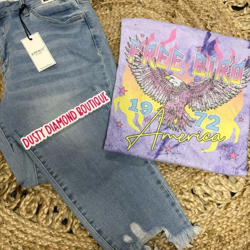 Purple Grunge Free Bird - Comfort Colors