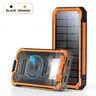 RETMSR 20000mAh Solar Power Bank - Silicone-Enhanced Waterproof Outdoor Emergency Battery with Wireless Charging, LED Flashlight, 4 USB Outputs, Portable Charger for iPhone, Samsung, Tablet & Other Devices (Orange)