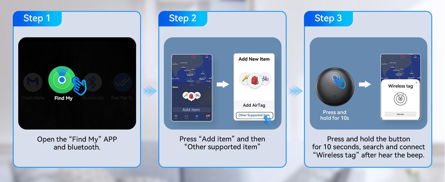 Air Tracker Tags for Android or iOS, Dual System Air Smart Tags-4 Pack, Compatibility with iOS Find My or Google'S Find Hub App, IP66 Weatherproof Bluetooth Tracker Tag with keychain accessories Item Finder for Cars,Keys,Luggages,Backpacks,Wallets& Pets