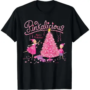 Pinkalicious Family Christmas 2024 Matching Outfits Holiday Party T Shirt for Kids and Adults Unique Festive Apparel