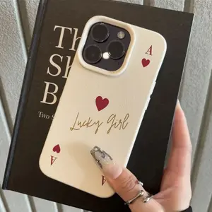 A lucky girl poker-themed creative phone case, made of TPU material, anti-slip and anti-drop, suitable for iPhone 17/16/15/14/13/12/11 PRO PROMAX PLUS AIR XS XSMAX, is an ideal gift for friends and family, DKPW559
