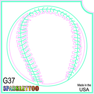 212 MAIN Ruby Red Glitter Tattoo Stencils - American Made, 3-Ply, 2x2 in, Baseball Design, 100-Pack Children's Costume Accessory