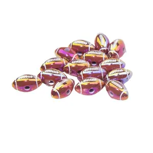 Football Resin Beads Iridescent Craft Beads DIY Accessories for Phone Chains Keychains Bag Charms Jewelry Making Supplies