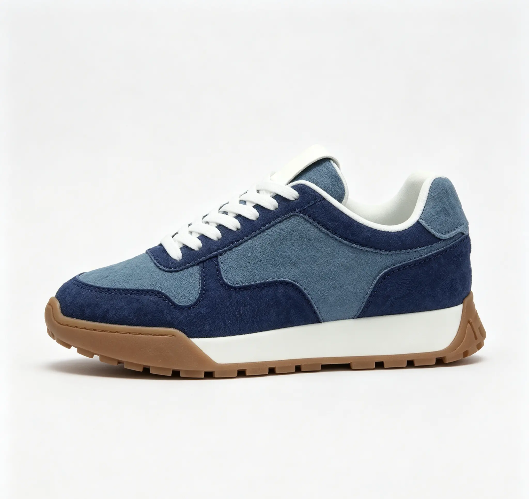 JEKO Women's Retro 2-Tone Denim Walking Sneakers, Casual Street Style Fashion Footwear with a Non-Slip Sole, Walking Shoes, Retro Vintage, Laces Casual Trainers, Wide Fit Tip, Low Casual Trainers Closed