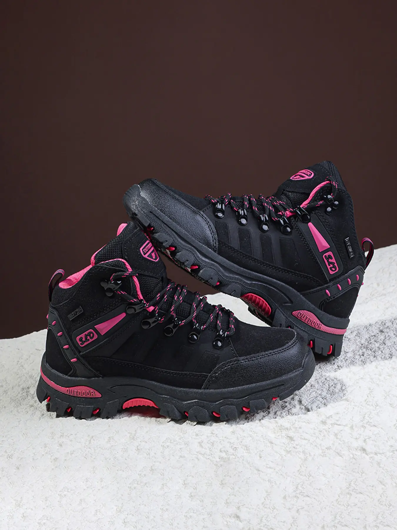 Women's Mid-Top Outdoor Hiking Shoes, Hiking Style Shoes, Comfortable Non-slip Wear-resistant Rubber Sole Suitable for Hiking Trekking All-Season Plus-Size Walking Shoes