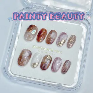 【A07】Almond Shape Smoky gradient handmade press on nails