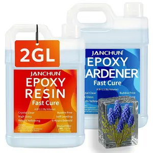 JANCHUN 2 Gallon Epoxy Resin Kit - No Yellowing Bubble-Free High Gloss Fast Cure for River Tables Jewelry Clay & Epoxy Resin Craft Diamond Painting Epoxy Resin Frame Tarot Card Epoxy Resin Art
