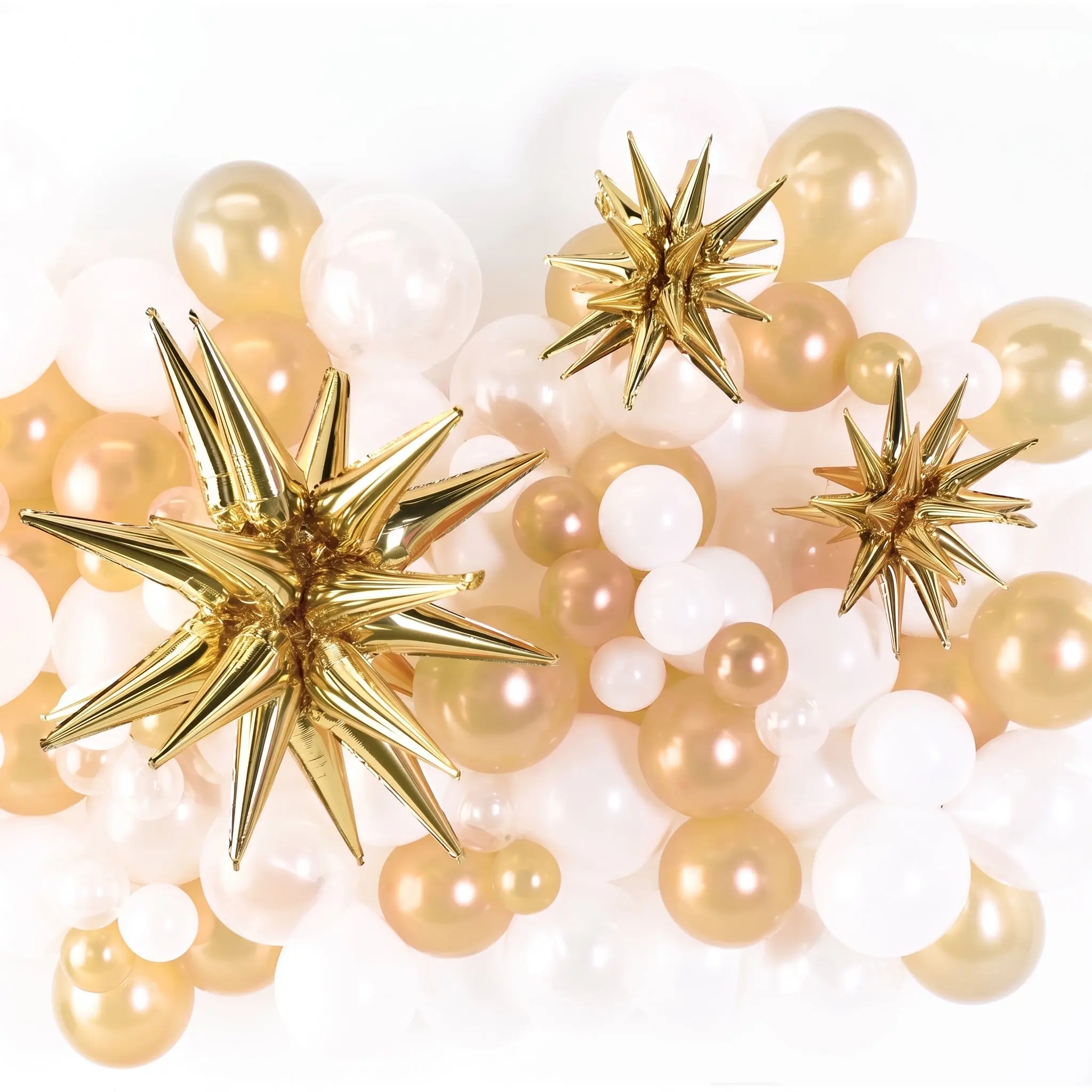 Gold Foil Starburst Balloon Set Gold Foil Starburst Balloon Set