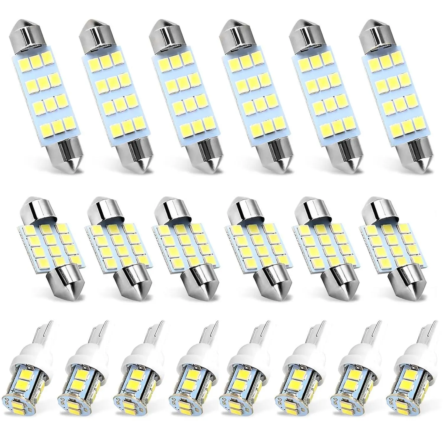 20/40/60pcs LED Car Reading Light Car Interior Light LED Cars Wedge Lights T10 31mm 42mm Dome License Plate Lighting Trunk Bulbs