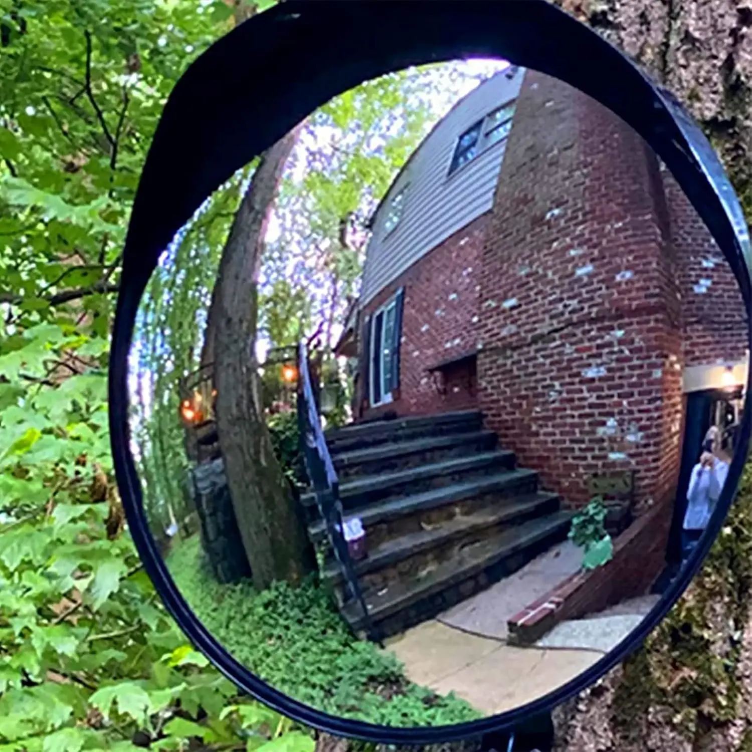 12 Inch Convex Mirror Outdoor with Adjustable Wall Fixing Bracket,Blindspot Traffic Mirror for Driveway Garage Park Outdoor Wide Angle View Mirrors Mount Set Safety Installation