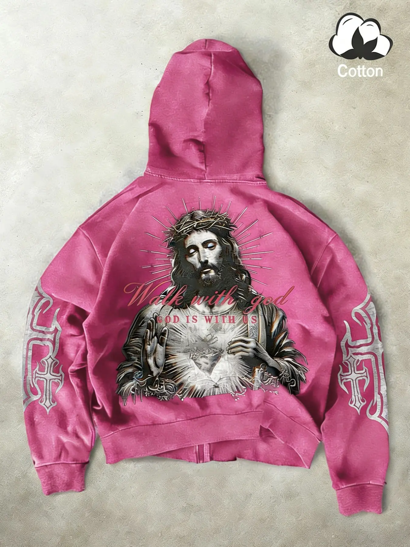 Same design for men and women, Long sleeve. Dark-themed Jesus and 