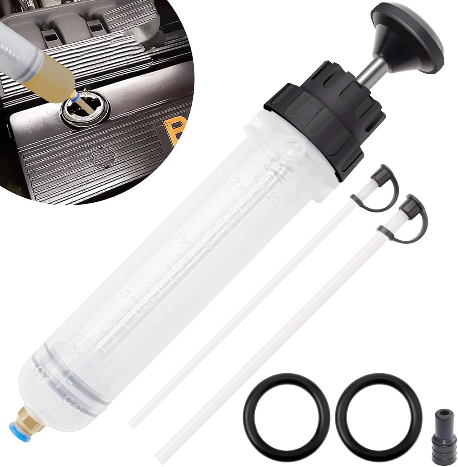 200CC Fluid Extractor, Oil Extractor/Oil Syringe, Fluid Syringe Pump Manual Suction Vacuum Fuel Car Transfer