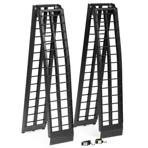 Titan Ramps 2 Pack 9’ Folding ATV Loading Ramps Arched Aluminum Design, Black