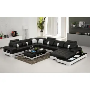 Mequon Large Leather Sectional with LED Lights
