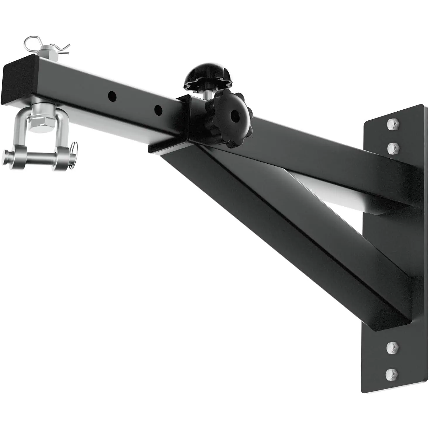 Heavy-Duty Steel Heavy Bag Wall Mount, Adjustable Punching Bag Hanger with 360-Degree Swivel for Stud & Concrete Walls, A. Adjustable Wall Mount